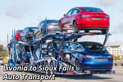 Livonia to Sioux Falls Auto Transport