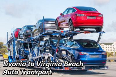 Livonia to Virginia Beach Auto Transport