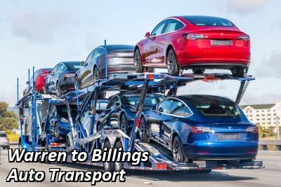Warren to Billings Auto Transport